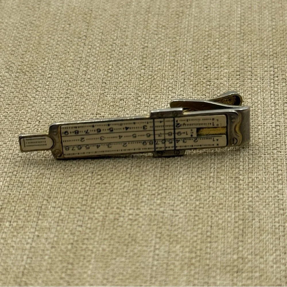 Vintage Gold Slide Rule Tie Clip